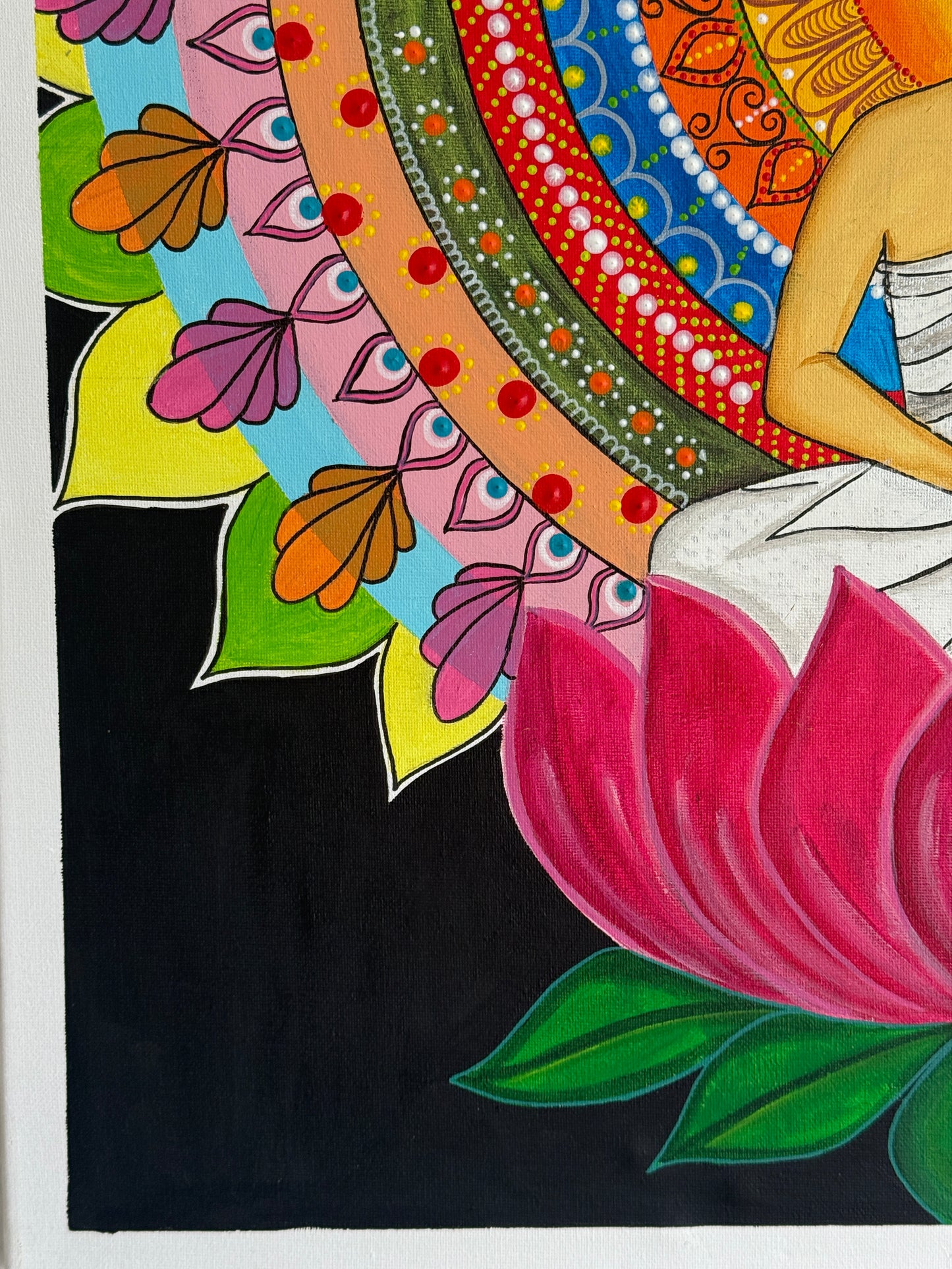 Serene Buddha Lotus Mandala Painting – Inner Peace Spiritual Awakening Art