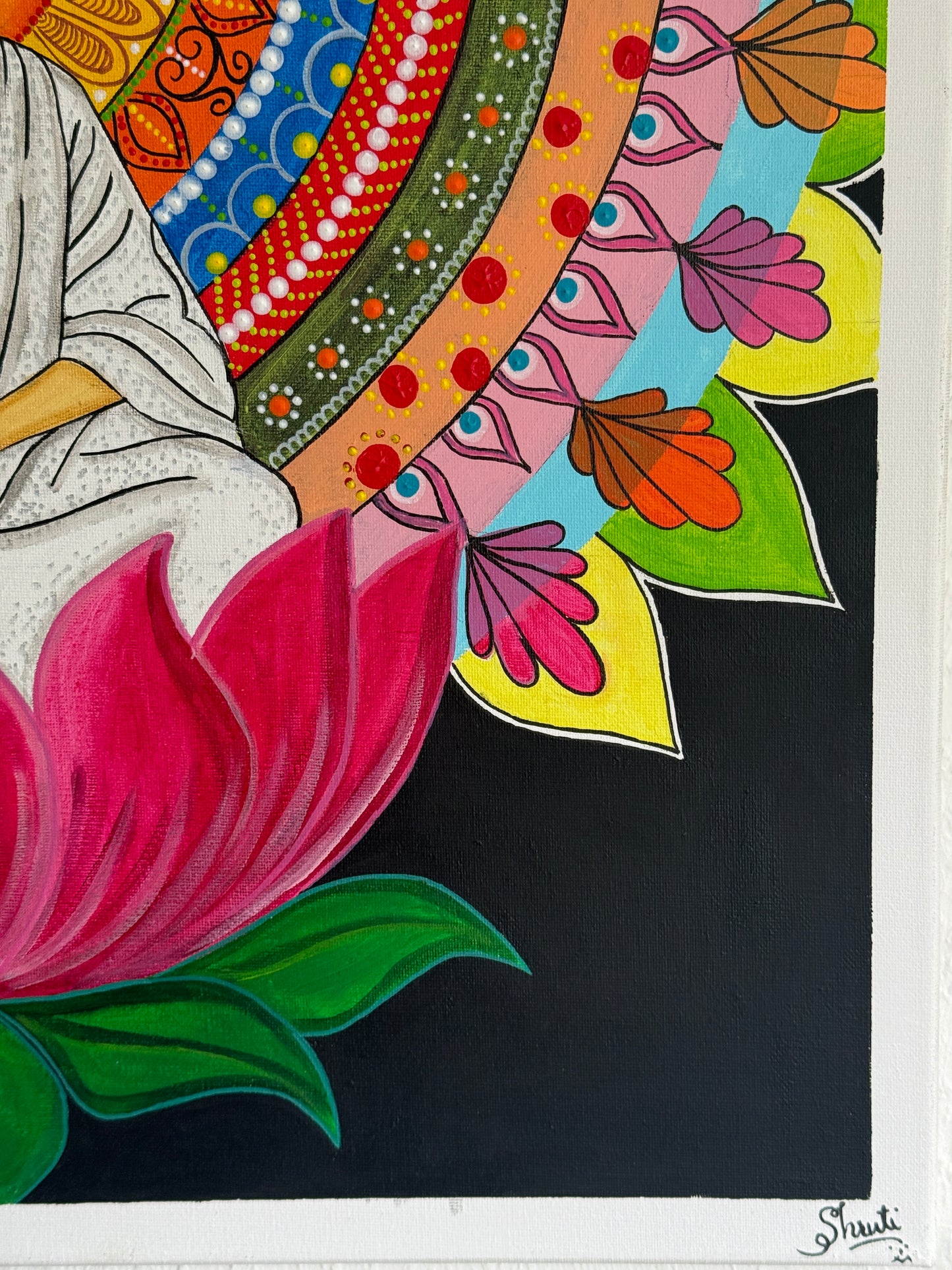 Serene Buddha Lotus Mandala Painting – Inner Peace Spiritual Awakening Art