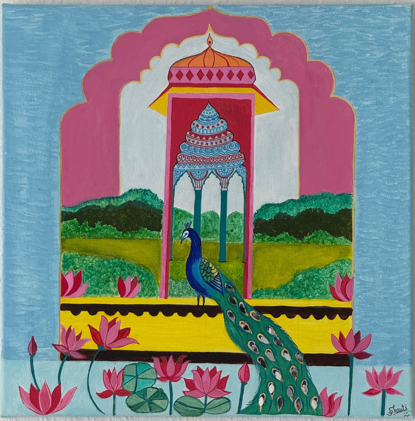 Palace Garden with Peacock