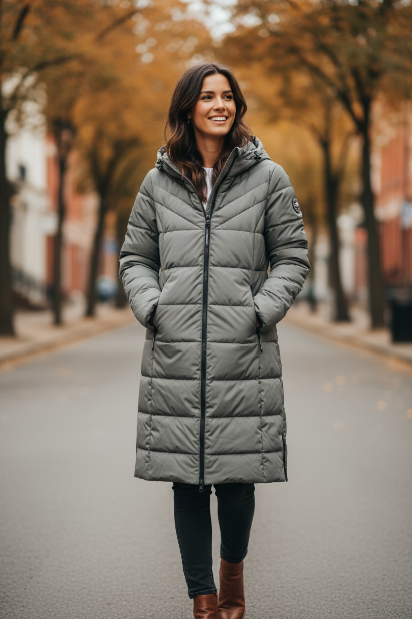 KangaROOS Winter Steppjacke graukhaki Damen