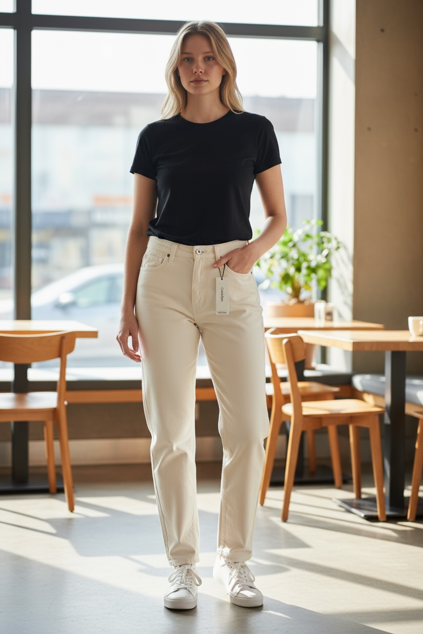 CALVIN KLEIN JEANS HIGH RISH TAPERED DENIM LIGHT