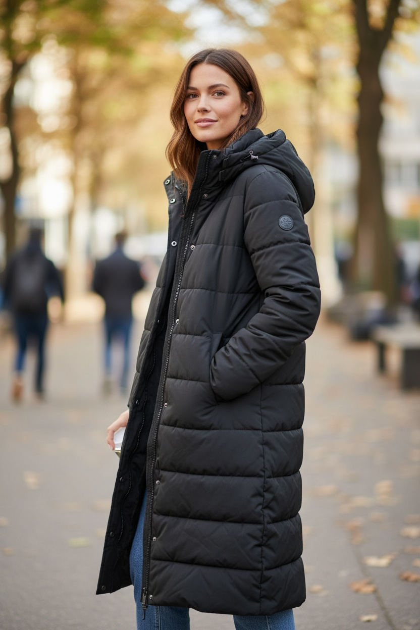 STREETONE OUTERWEAR LTD QR LONG QUIL BLACK JACKET