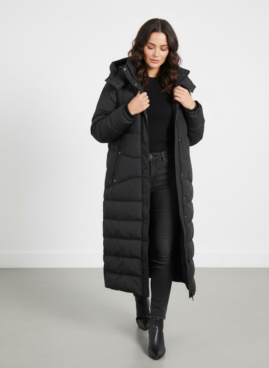 STREETONE OUTERWEAR LTD QR LONG QUIL BLACK JACKET