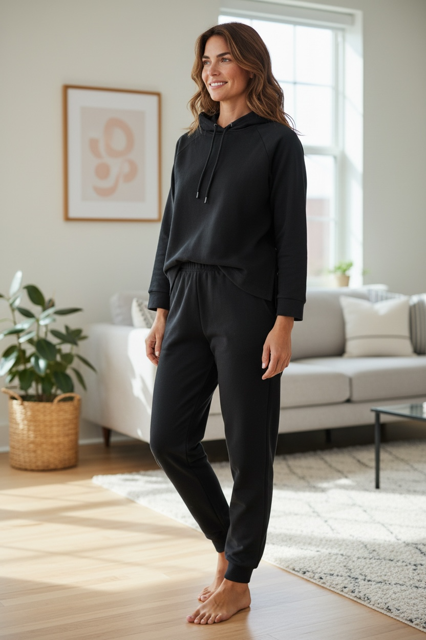 Zweiteiliges Set für Damen in Schwarz