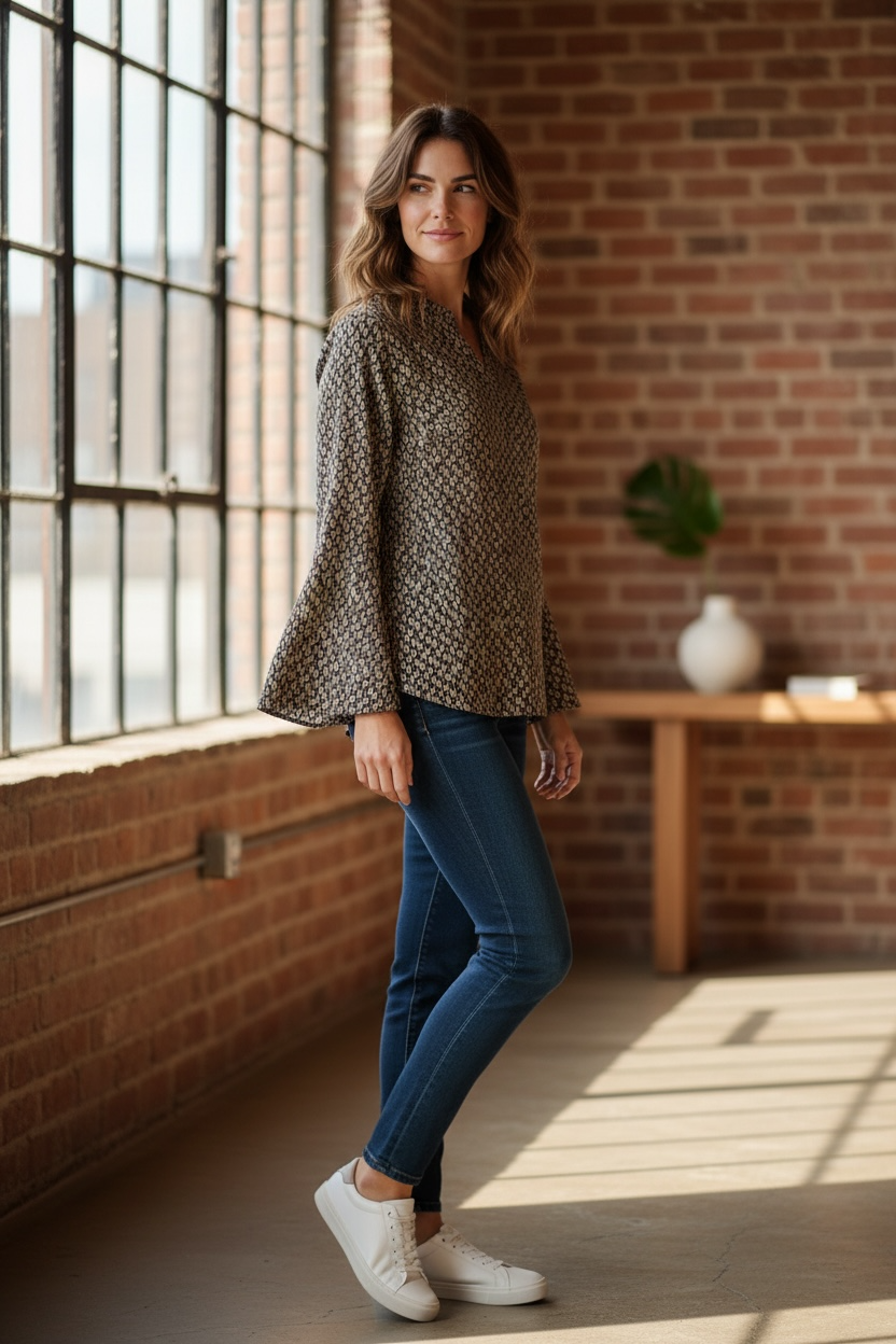 COFFEE KAANNA - Bluse - black ermine scale